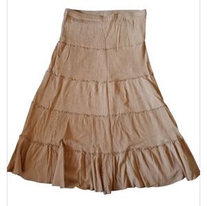 Max Mehra Collection Peasant Skirt Tan